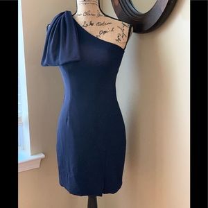 SOLD****Navy Gianni Bini one shoulder dress size 2